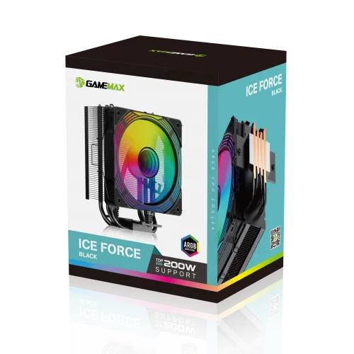 Ventirad GAMEMAX Ice Force BK 120mm 200W noir ARGB 1700/1851/AM4/AM5