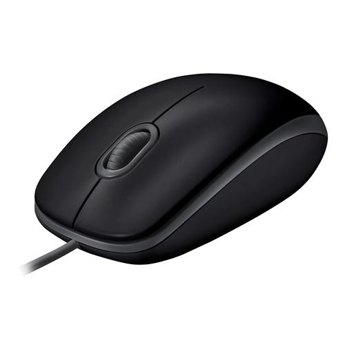souris Logitech B110 Silent, Ambidextre, Optique, USB Type-A, 1000 DPI, Noir