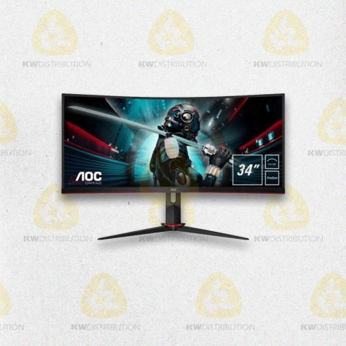 Mon 34 AOC Gaming CU34G2/BK Curved UWQHD 100hz HDMIx2 Hub USB 3.0