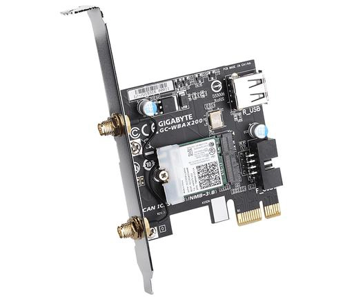 [GIGAGCWBAX200] Gigabyte GC-WBAX200, Interne, Sans fil, PCI Express, WLAN / Bluetooth, 2400 Mbit