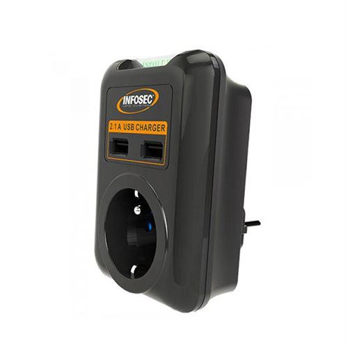 [61297] OND INFOSEC Prise S1 Usb Neo parafoudre  2 Usb 5V 2.1A